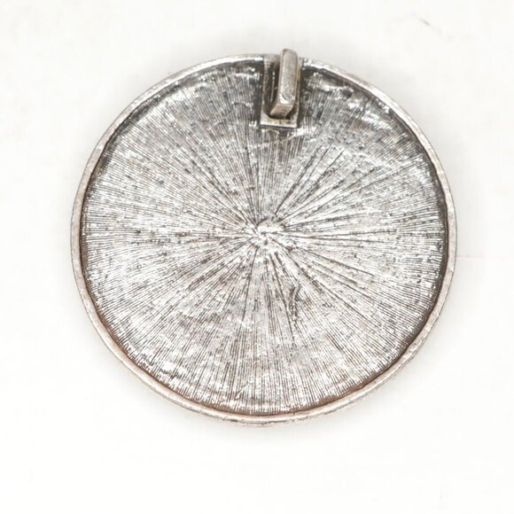 Vintage Celtic Circle Antiqued Silver Pendant Blue Turquoise Stones Gems Round - Picture 7 of 8